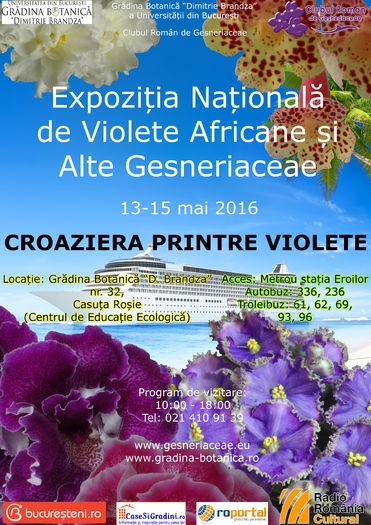 afis_mai_2016_big - 1 - 13-15 Mai 2016 Expozitie de violete africane si alte Gesneriaceae
