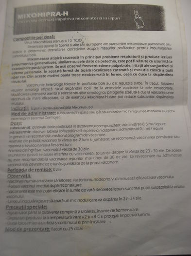 SDC17827 - Vaccin folosit pentru iepuri