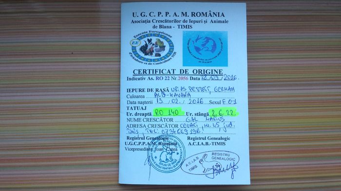 Certificat de Origine