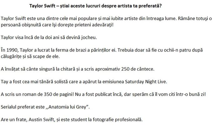 artista ta preferata