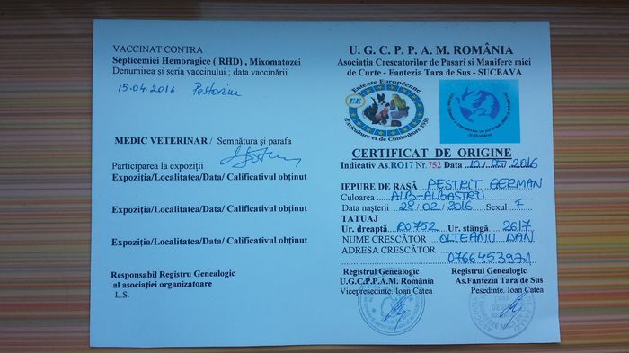 Certificat Origine