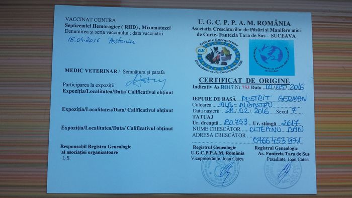 Certificat de Origine