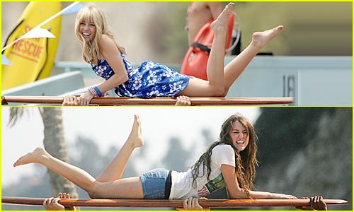 miley-cyrus-surfboard-hannah-montana - Miley Cyrus in blue