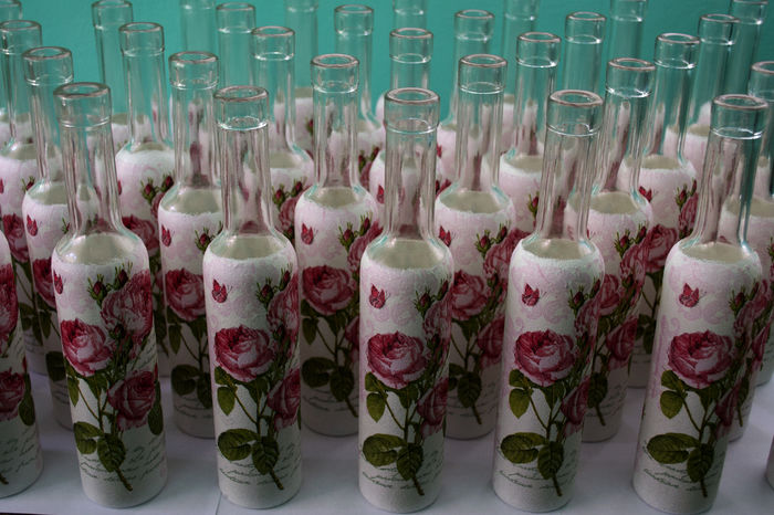 Sticle pentru nunta - Sticle decorate