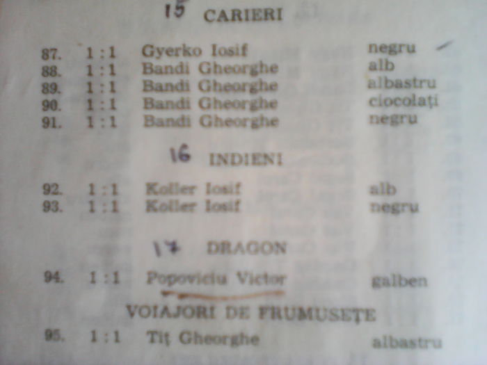 PAG.  NR. 12 CU EXPONATELE  selectate în 79; Am prezentat la Oradea în ,79 pentru selecție 20 de porumbei galbeni ; 5 perechi maturi şi 10 buc.tineri.fiind exp.o pereche maturi După expoziție16 galbeni au rămas la prietenii din Oradea fiind f.ap
