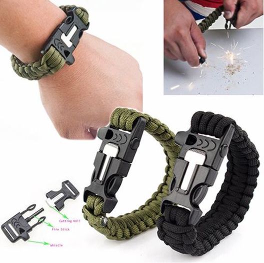Paracord cu fluier, cutter si amnar Paracord cu fluier, cutter si amnar