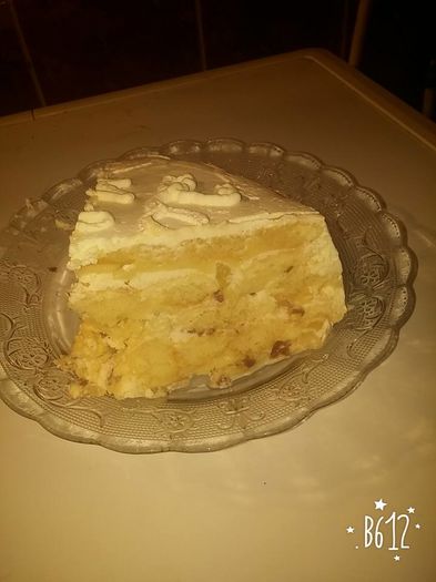 (felie) Tort diplomat cu ananas si ciocolata