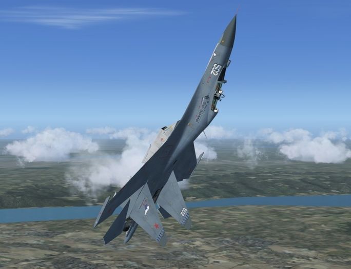 Sukhoi SU-27 in evolution flight - SU - 27 COBRA