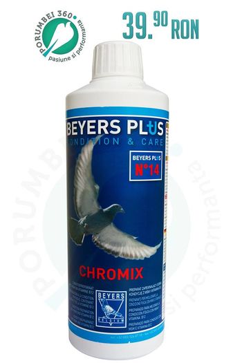 porumbei360.ro Beyers Plus Chromix; Chromix
In perioada naparlirii si a cresterii puilor, mai ales daca sunt angajati si la concursuri, se recomanda folosirea Chromix-ului. Ajuta foarte mult pasarile...
WWW.PORUMBEI360.RO
0756951100
