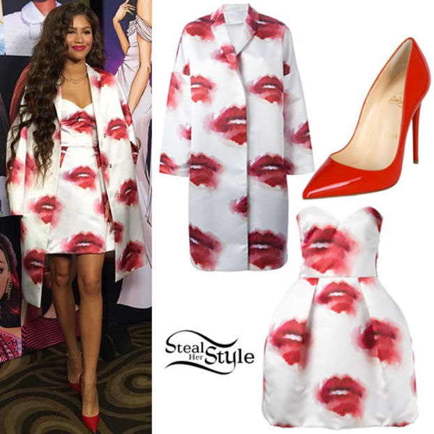zendaya-lips-print-dress