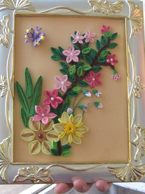 tablou de primavara - Tablouri quilling - monifarmec