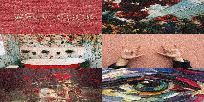 red-art-aesthetic collage for S A G I T T A R I U S - be noticeable like a SAGITTARIUS