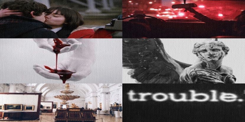 red-wine collage for P I S C E S