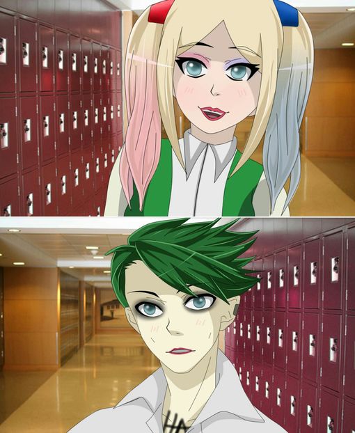 Harley and Joker at school be like