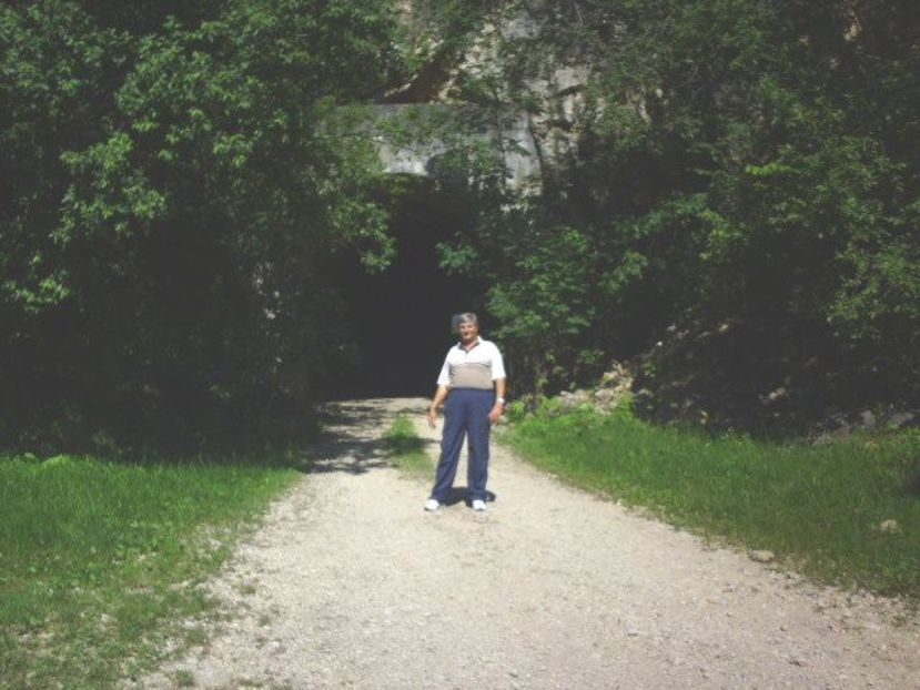 Spre Cheile Cheii; Intrarea în tunel, de unde drumul coboară până la Cabana Cheia și Cheile Cheii.
