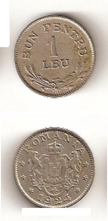 1 LEU-1924 - Monede Romanesti