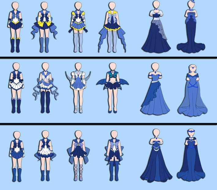 Sapphire Fukus; Row 1: Normal, Super, Eternal, Supreme, Princess, Queen
Row 2: Normal, Super, Seraphic, Lunatic, Princess, Queen 
Row 3: Normal, Super, Millenium, Legendar, Princess, Queen
