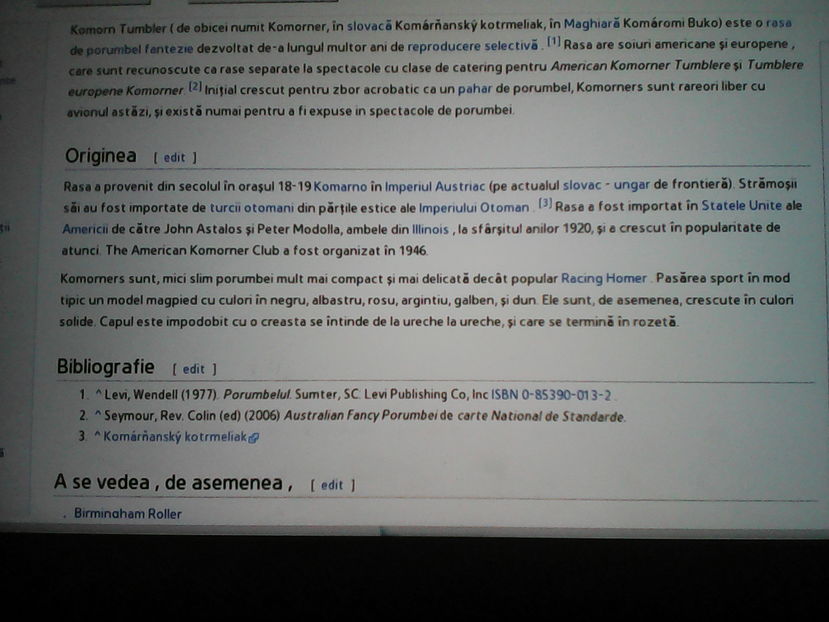 KOMAROMI   ; ISTORIE - ORIGINI-VRIETĂŢI-EVOLUTIE - SELECTIV