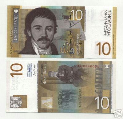 10 DINARA-2000 (Jugoslavia) - Bancnote Straine