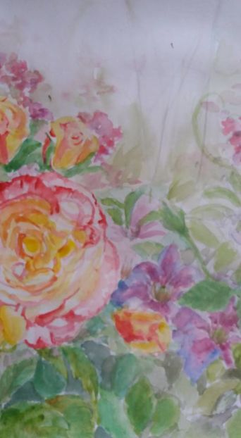 15977622_1401917943176337_2695564727656581302_n - Trandafiri si alte flori in acuarela