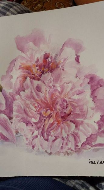  - Trandafiri si alte flori in acuarela