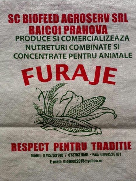  - Furaje pui gaini ouatoare  broiler rate gaste bibilici porci iepuri etc