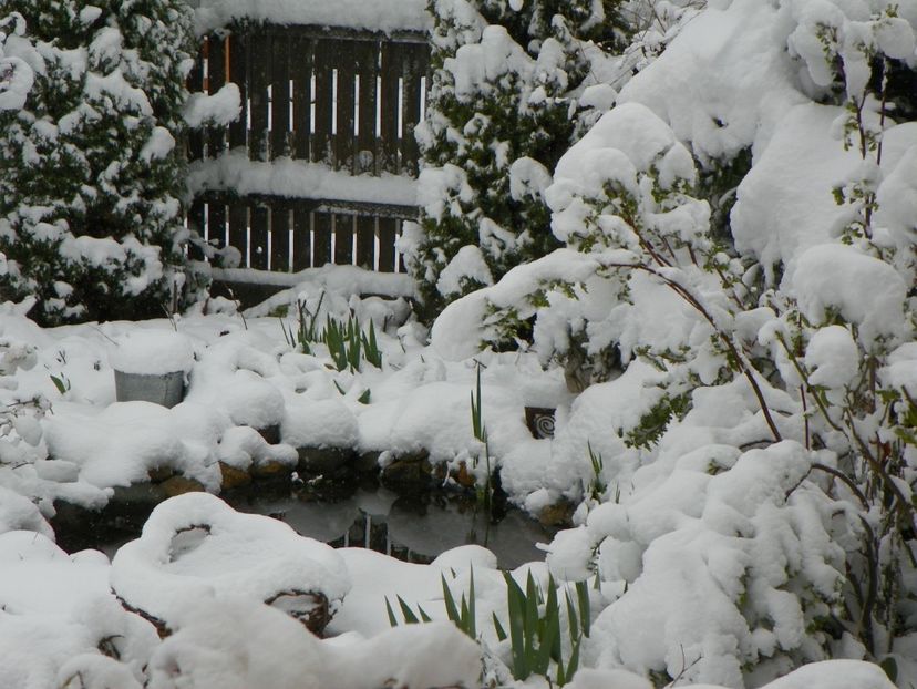 lacul inca se vede, deci macar nu e foarte frig - Iarna in aprilie