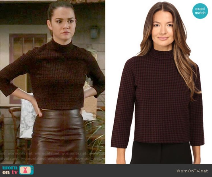 Theory-Harmona-JH-Evian-Houndstooth-Sweater-maia-mitchell-the-fosters - maia mitchelle e