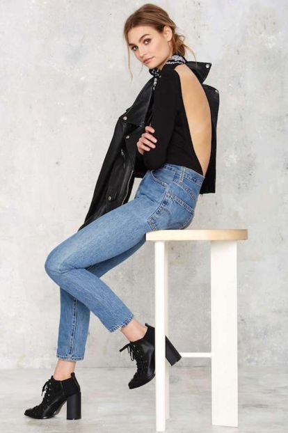 Le-Fashion-Blog-Leather-Moto-Jacket-Black-Neck-Bandana-Open-Back-Bodysuit-Levis-Cropped-High-Waisted - dauntless