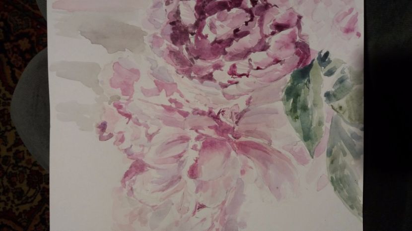  - Trandafiri si alte flori in acuarela