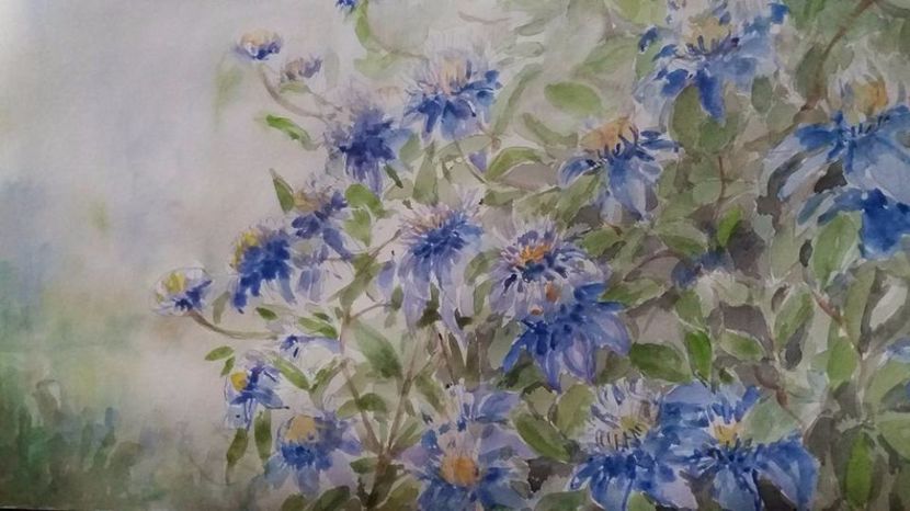  - Trandafiri si alte flori in acuarela