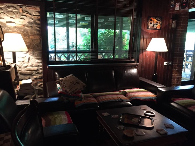 Din BAR, vedere spre prispa - Casuta in 2016 si 2017