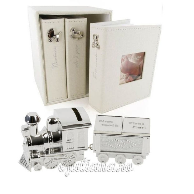 album-triplu-bebelusi-set-tren-pusculita-mot-dintisor-bambino-CG950CG404-309lei - Idei cadouri bebelusi colectia Juliana