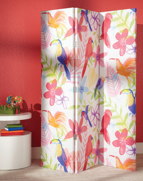 paravan-decorativ-cu-papagali-150x120cm-490lei - Paravane decorative si despartitoare Juliana