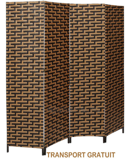 paravan-despartitor-decorativ-bambus-maron-negru (3) - Paravane decorative si despartitoare Juliana