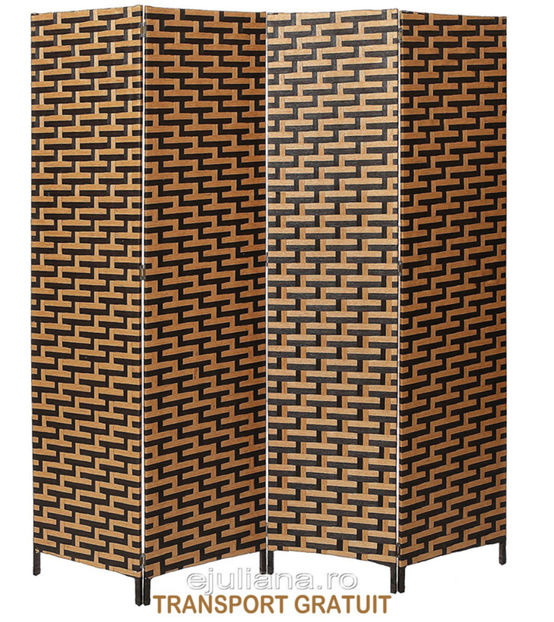 paravan-despartitor-decorativ-bambus-maron-negru - Paravane decorative si despartitoare Juliana