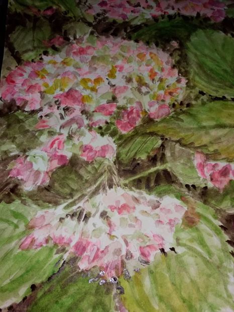  - Trandafiri si alte flori in acuarela