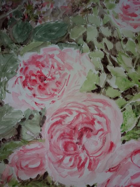  - Trandafiri si alte flori in acuarela