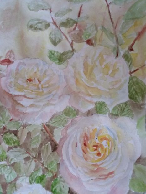  - Trandafiri si alte flori in acuarela