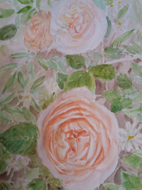  - Trandafiri si alte flori in acuarela