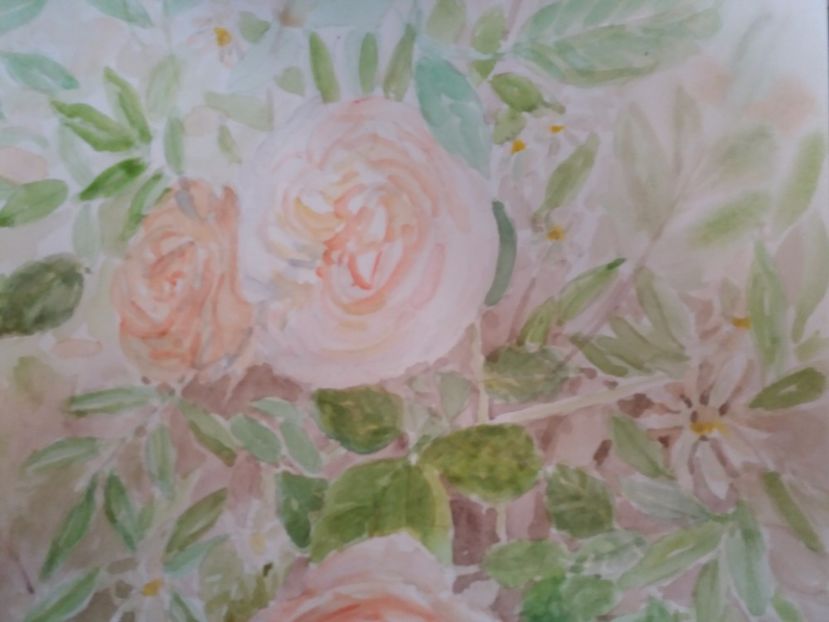  - Trandafiri si alte flori in acuarela