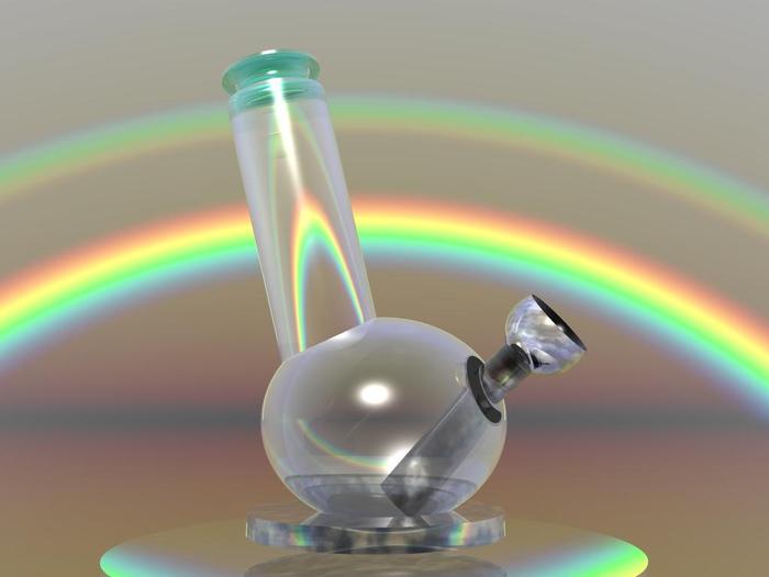 Bong_3D_with_rainbow - Marijuana Wallpapers