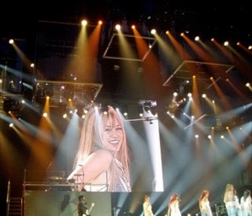 Miley on the screen - Hannah and Miley