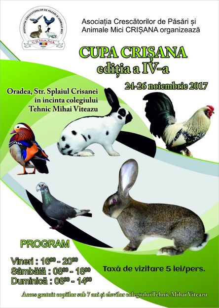 afis - Invitatie CUPA CRISANA 2017