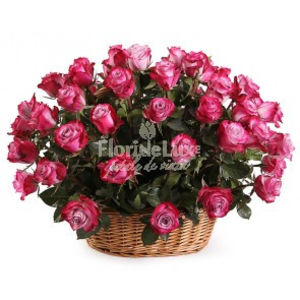 cos_trandafiri_mov - BUCHETE DE FLORI