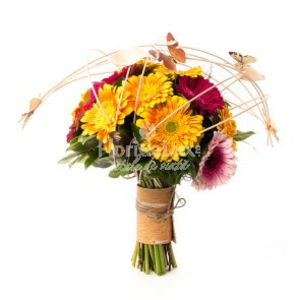 buchet_de_gerbera_galbena_si_roz_2_ - BUCHETE DE FLORI