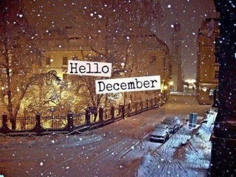 218308-Hello-December-Quote-With-Snow - HELLO DECEMBER-BUN VENIT DECEMBRIE 2017 SALUT