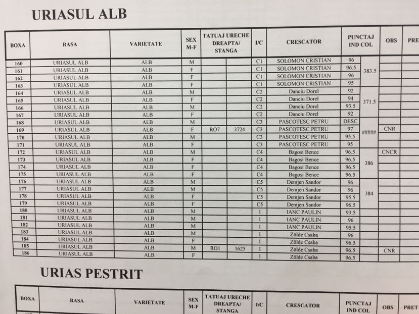  - 0 Rezultate expo Națională Băicoi 29 11-3 12 2017