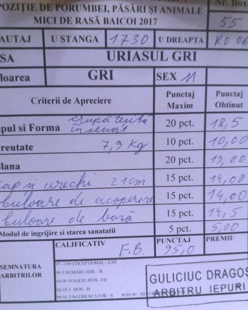 FISA F 3 UGG - EXPOZITIA NATIONALA BAICOI 01-03 12 2017