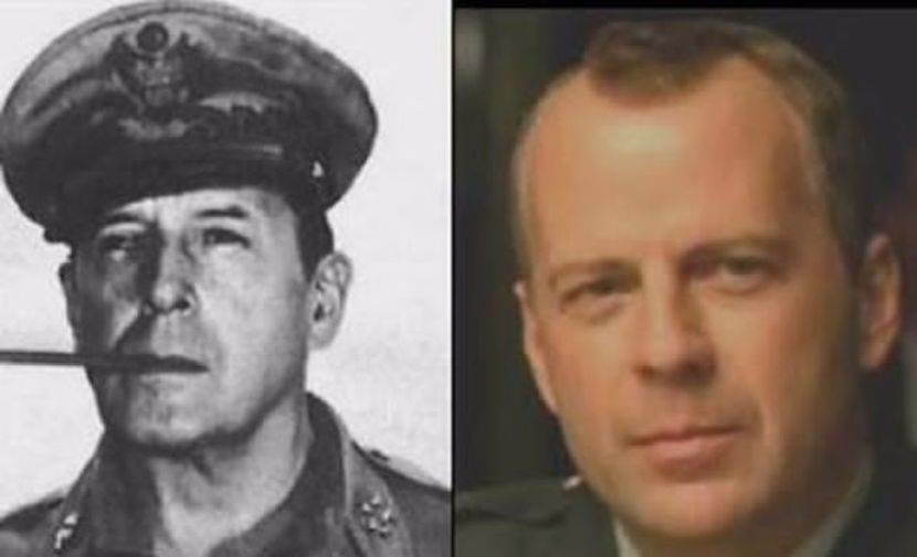 General-Douglas-MacArthur-and-Bruce-Willis - VEDETE IN ALTE VIETI ANTERIOARE